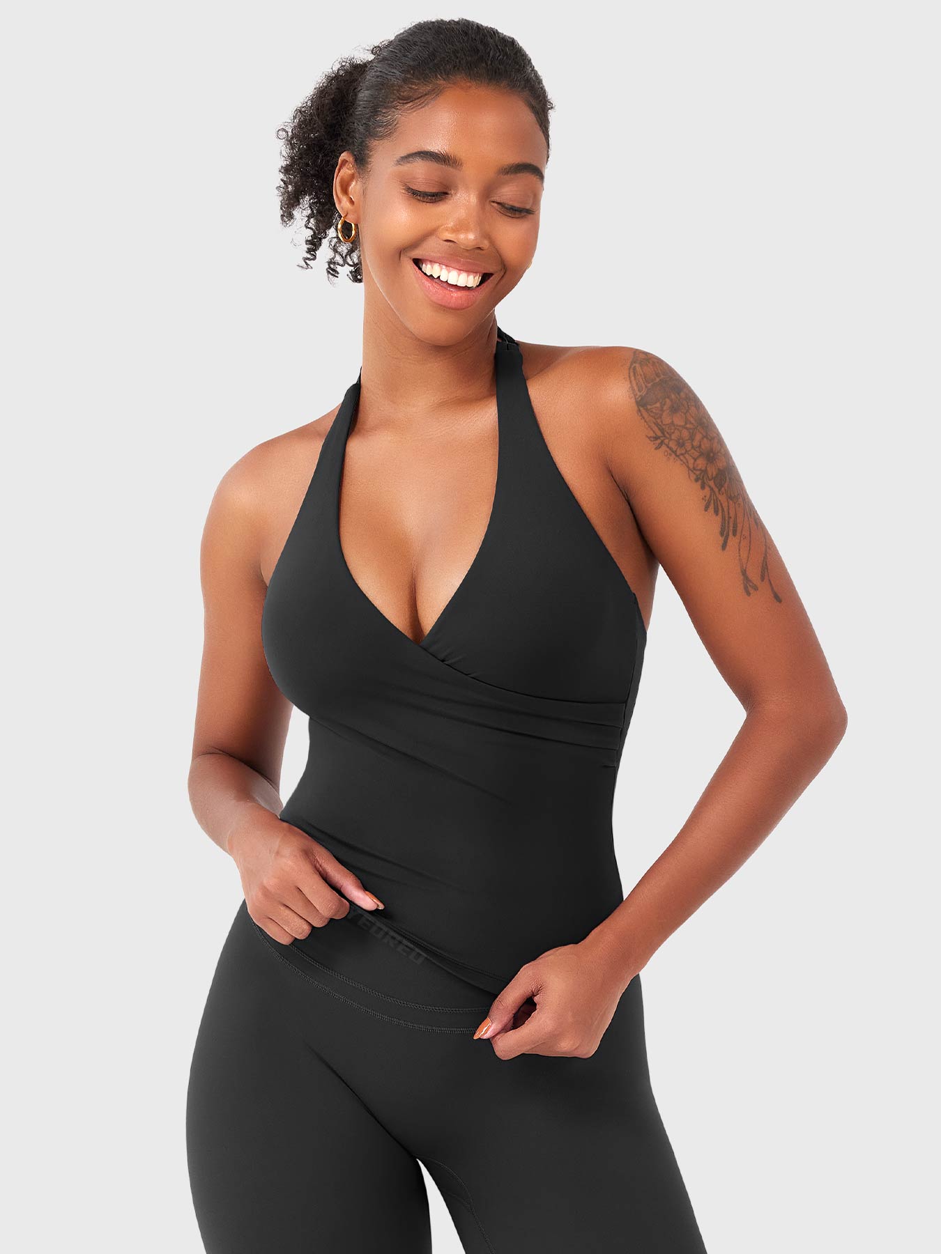 Vorti Elevine V Neck Halter Tank