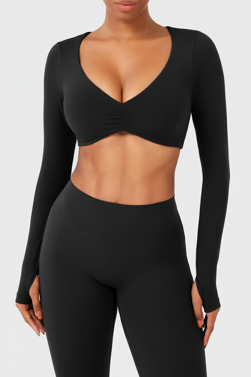 Vorti Agantha Ruched Long Sleeve Top