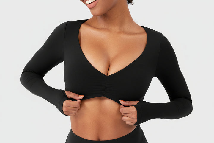 Vorti Agantha Ruched Long Sleeve Top
