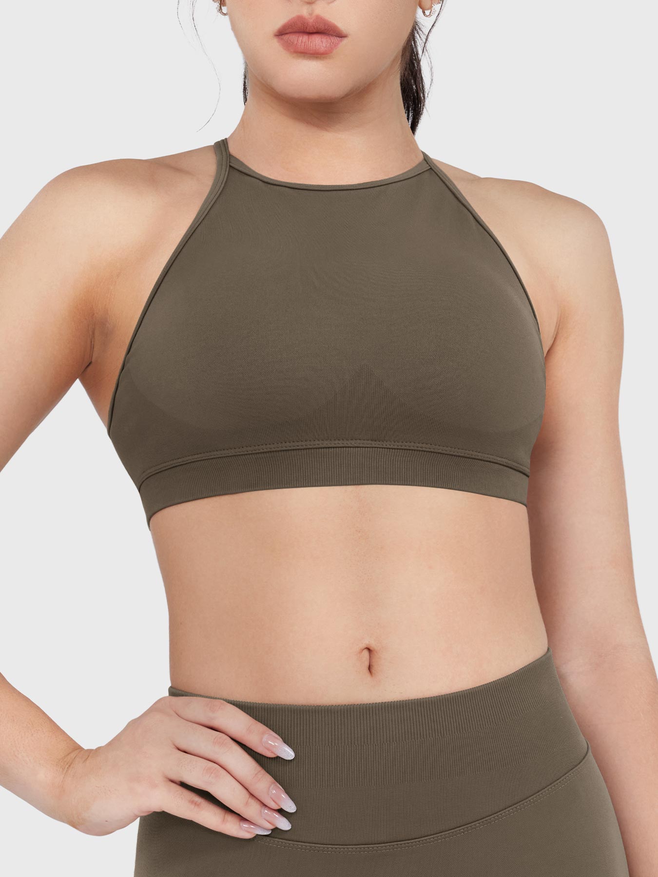 Vorti Acuffny High Neck Backless Sports Bra