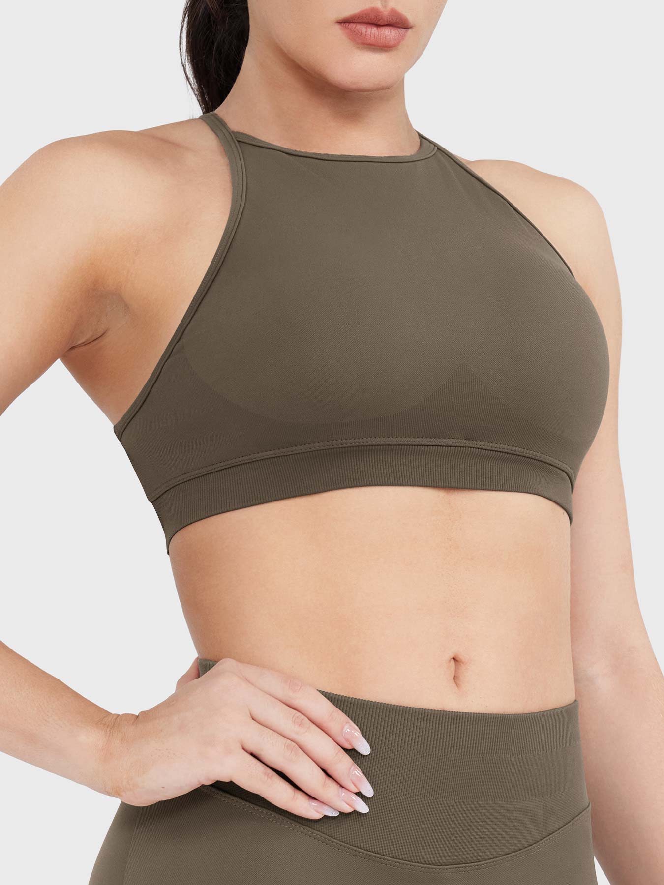 Vorti Acuffny High Neck Backless Sports Bra
