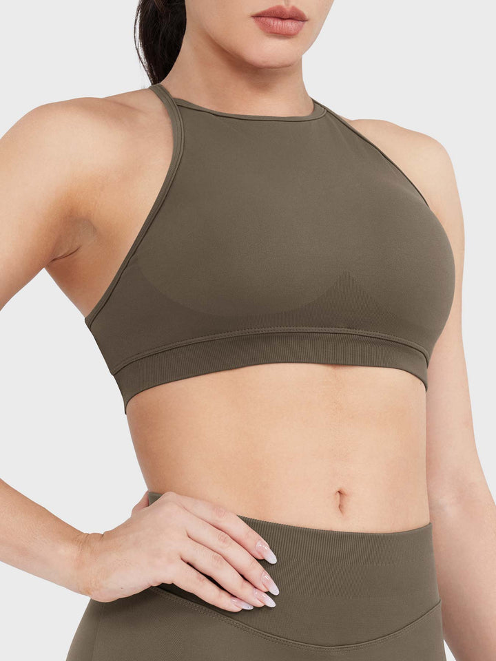 Vorti Acuffny High Neck Backless Sports Bra