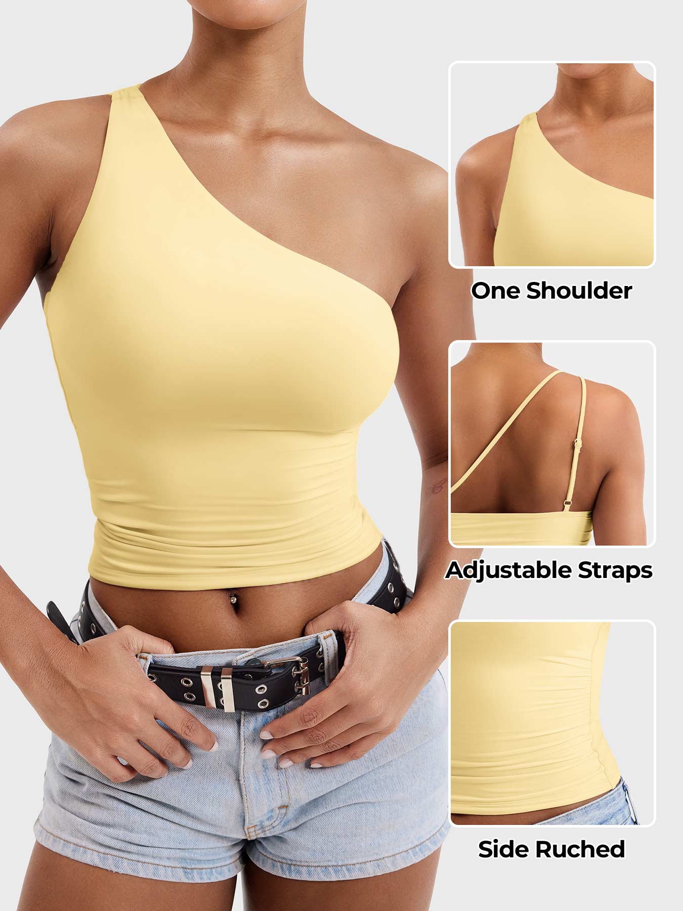 Vorti Fanciy One Shoulder Tank Top