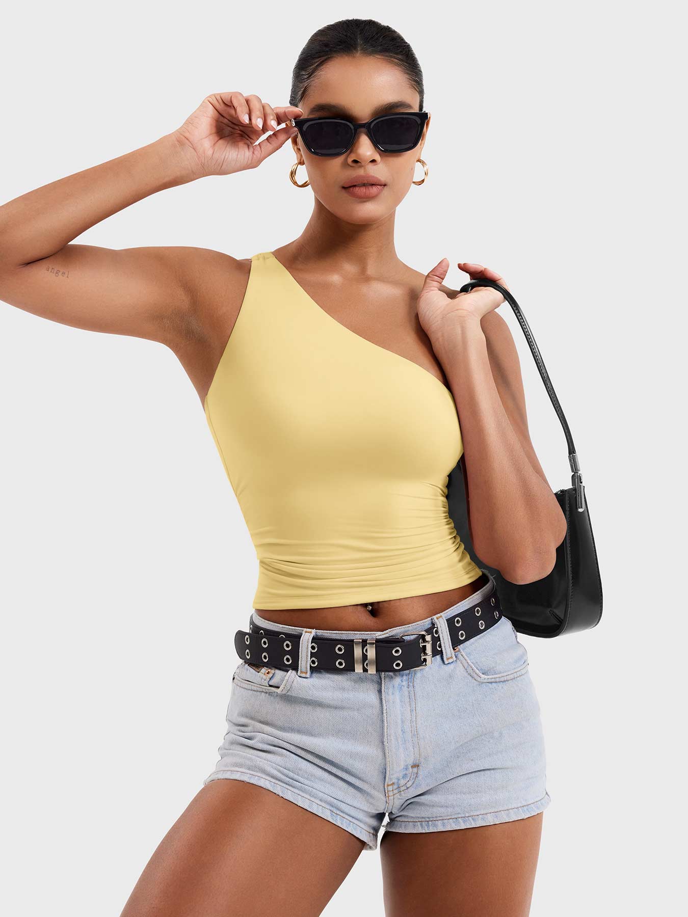Vorti Fanciy One Shoulder Tank Top