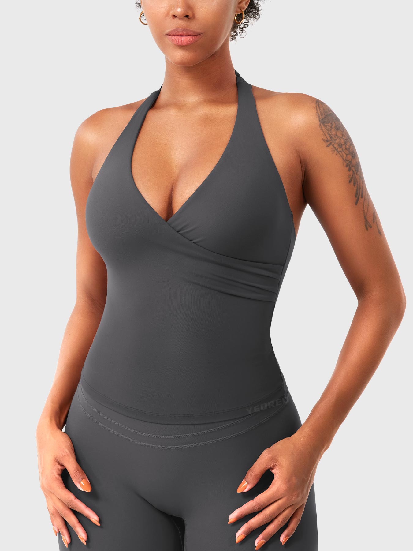 Vorti Elevine V Neck Halter Tank