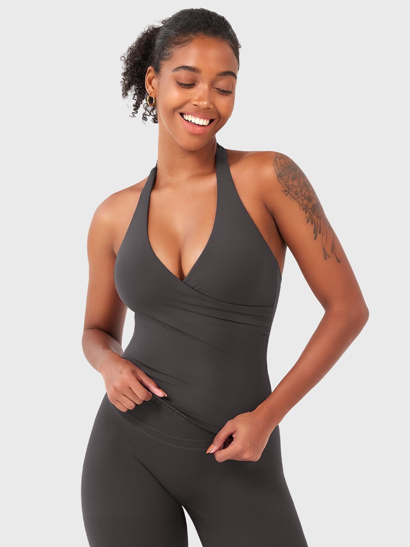 Vorti Elevine V Neck Halter Tank