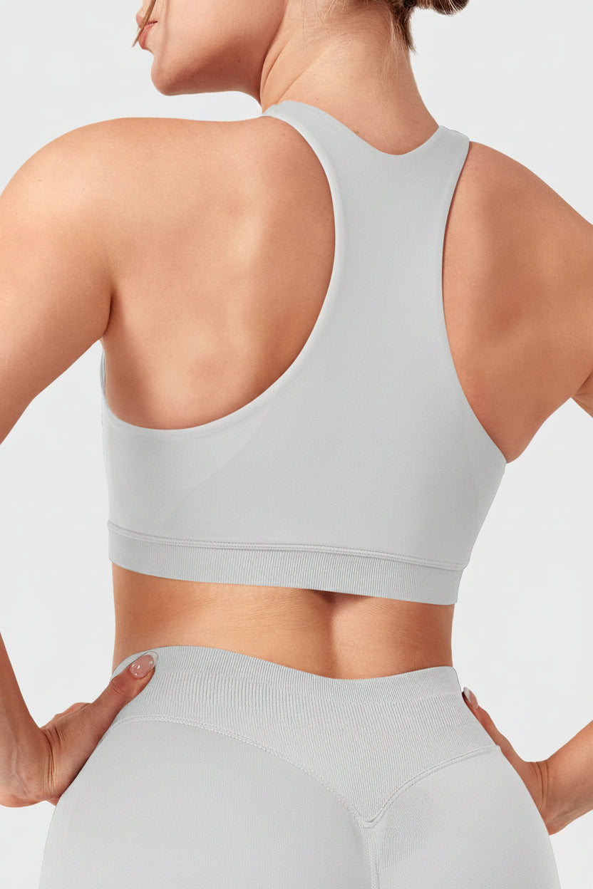 Dafnien Seamless Racerback Sports Bra Grey Marble