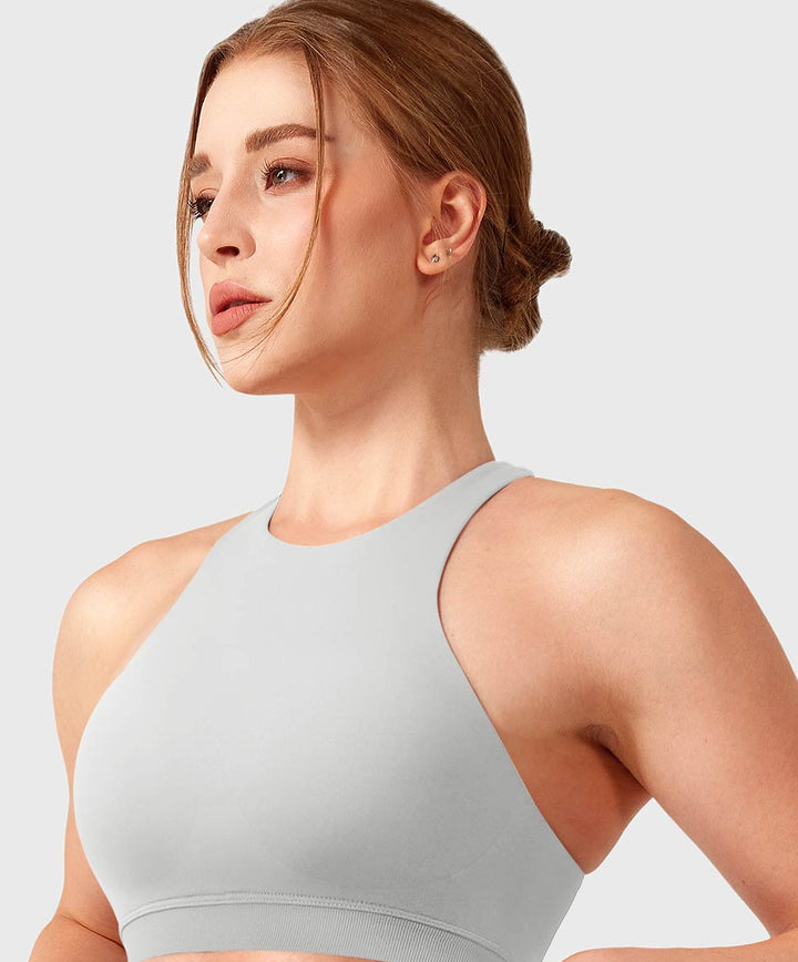 Vorti Seamless Racerback Sports Bra Grey Marble