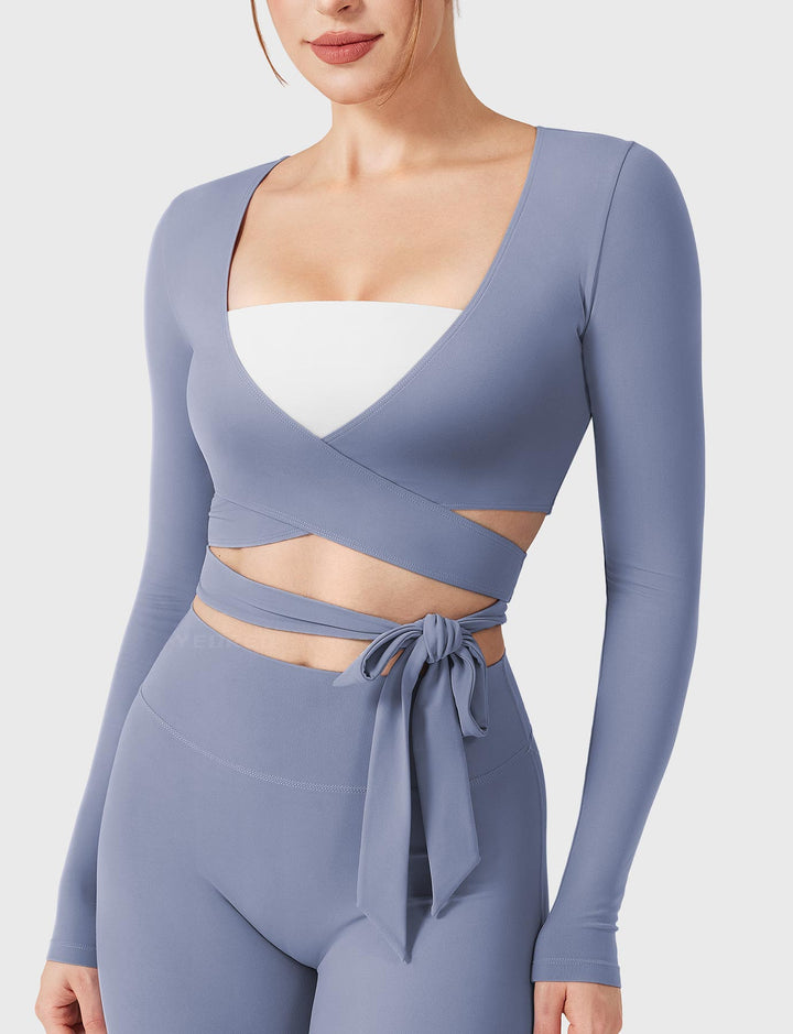 Vorti Dagney Long Sleeve Ballet Wrap Top