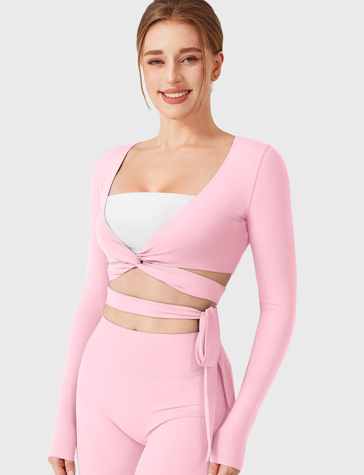Vorti Dagney Long Sleeve Ballet Wrap Top