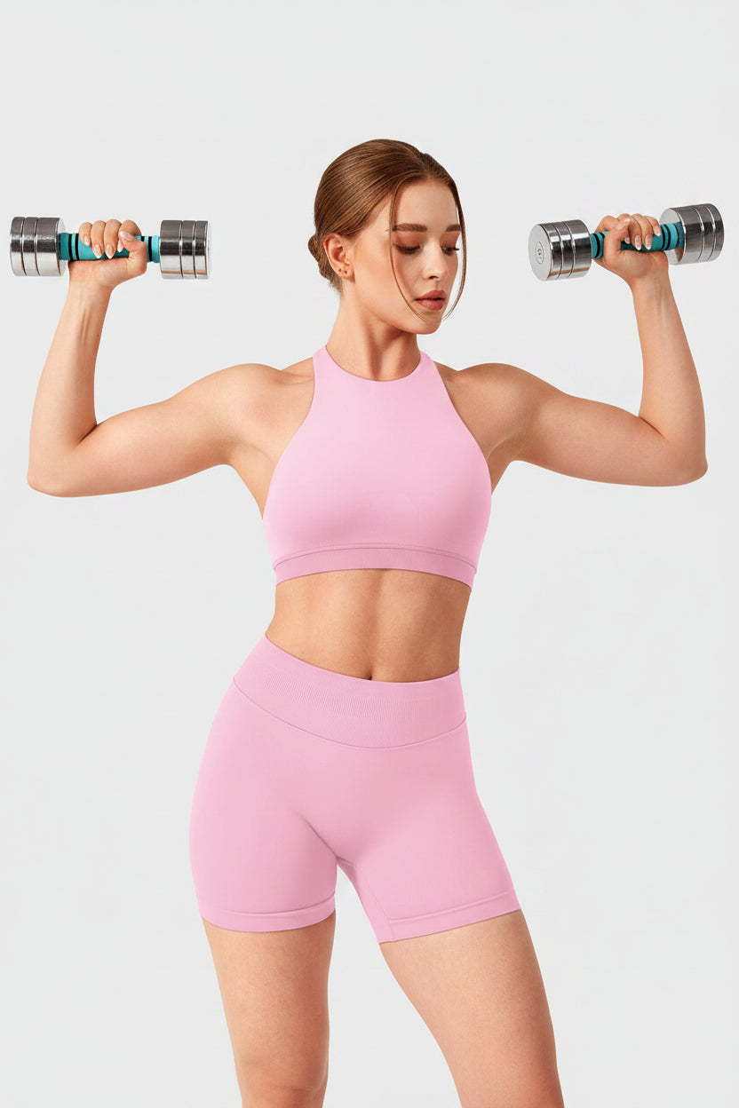 Dafnien Seamless Racerback Sports Bra Pink