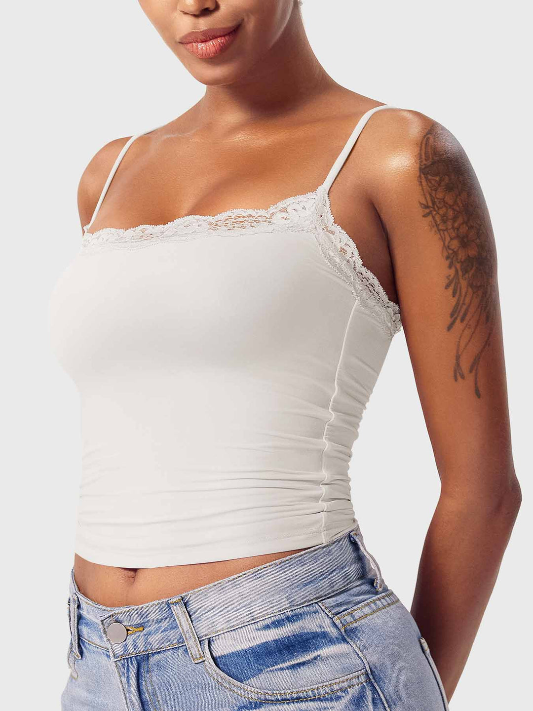 Vorti Annabely Square Neck Lace Tank