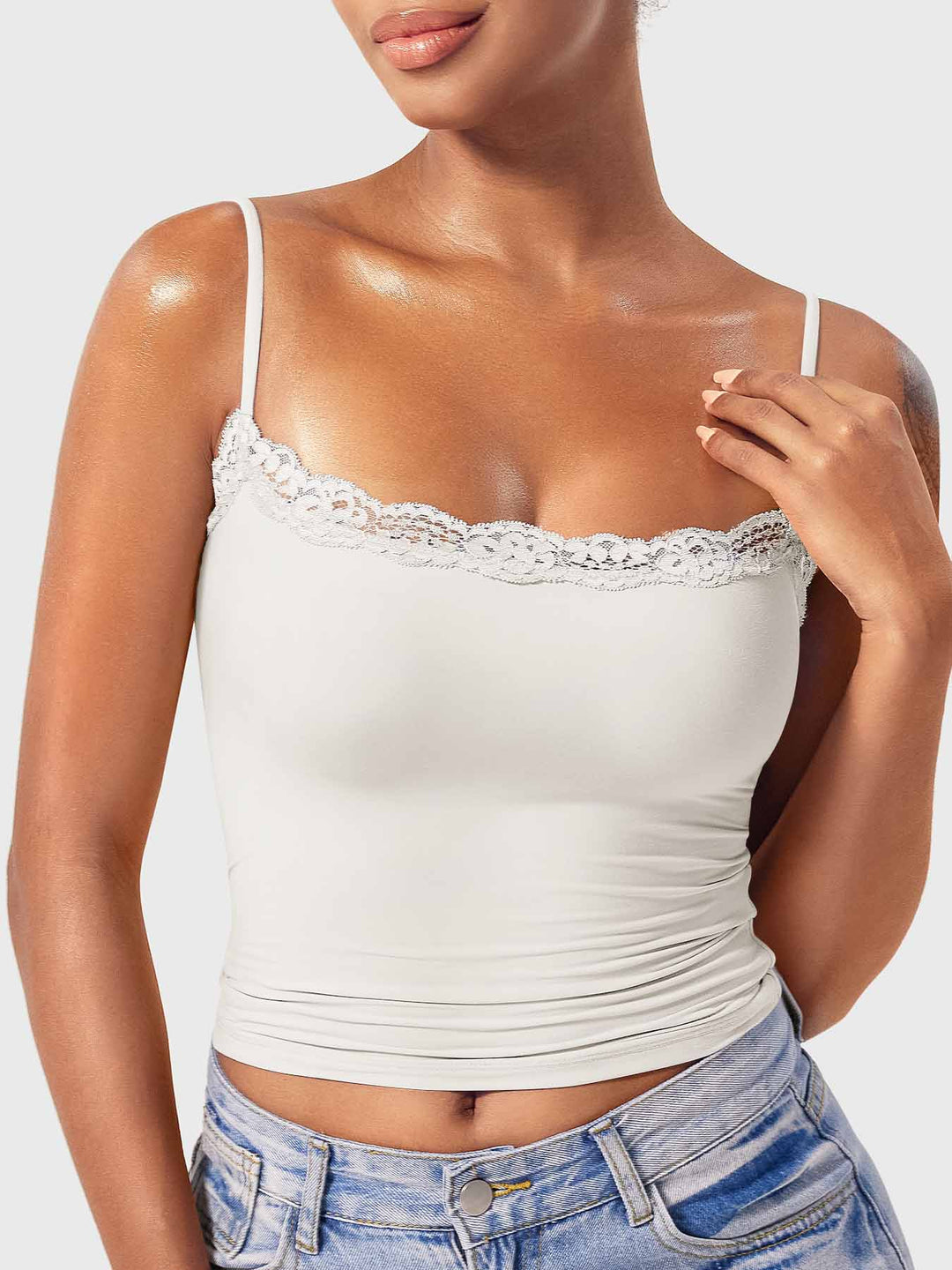 Vorti Annabely Square Neck Lace Tank