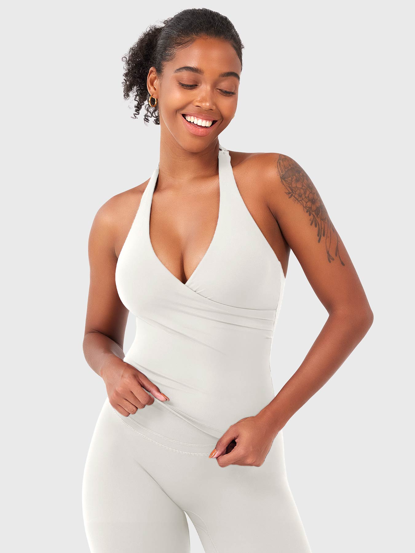 Vorti Elevine V Neck Halter Tank