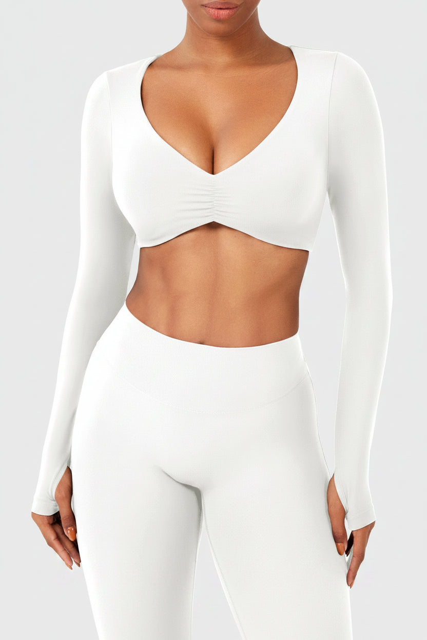 Vorti Agantha Ruched Long Sleeve Top