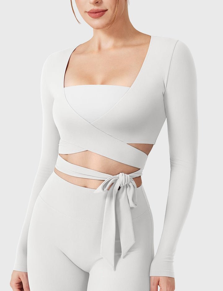 Vorti Dagney Long Sleeve Ballet Wrap Top