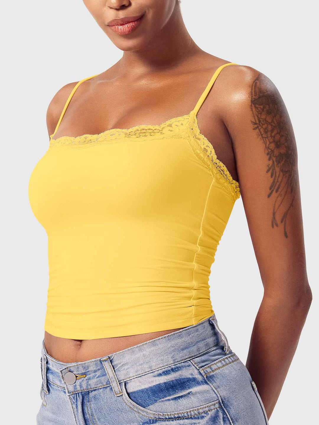 Vorti Annabely Square Neck Lace Tank